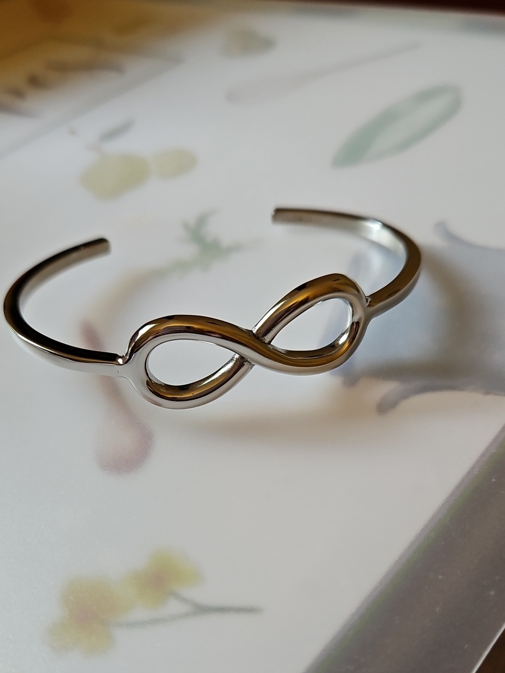 Sterling-Inspired Silver Infinity Cuff Bracelet - NEW